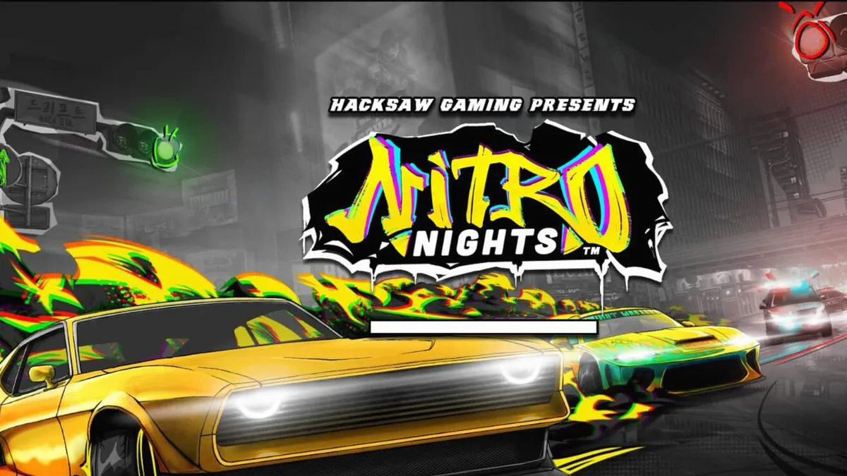 Tampilan layar permainan slot Nitro Nights di perangkat seluler